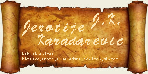 Jerotije Karadarević vizit kartica